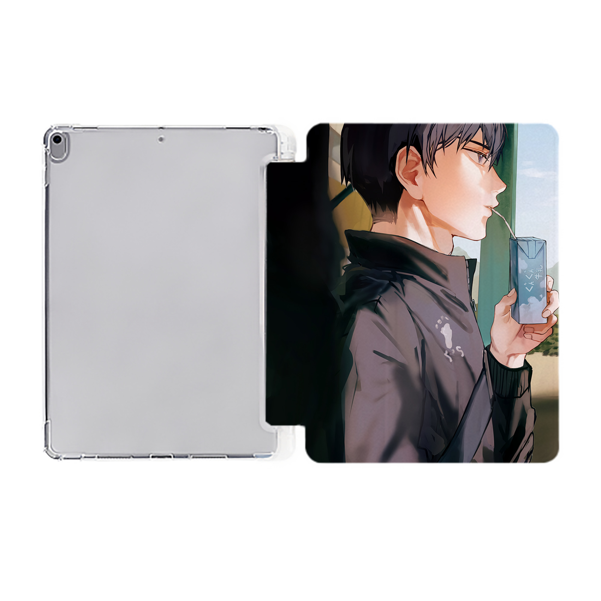（画像用） ハイキュー!! Haikyu!! IPad ケース ペン収納付き 三つ折りスタンド PUレザー×シリコン 対応機種9.5/10.5/10.9インチ